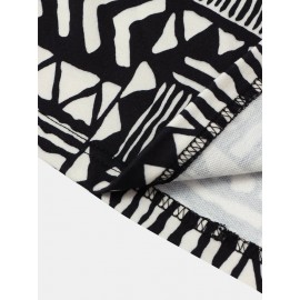 Mens Ethnic Ornament Scarf Printed Short Sleeve Skin Friendly T-Shirts