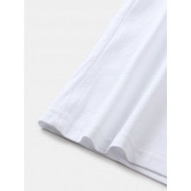 Mens 100% Cotton Heart Graphics Casual Short Sleeve T-Shirt