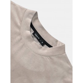 Mens Vintage Geometric Pattern Patchwork Mock Neck Short Sleeve T-Shirts