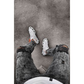 Gray Distressed Slim-fit Men's Jeans