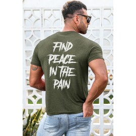 Green Find Peace In The Pain Slim-fit Men's T-shirt